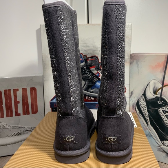 New UGG Australia Womens Camaya Boot Leather Tall Boot Charcoal Size 5, 6 - Picture 10 of 16